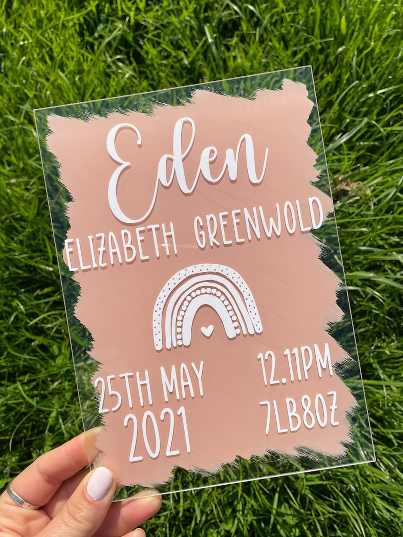 Baby Born Acrylic Sign, Baby Welcome Sign